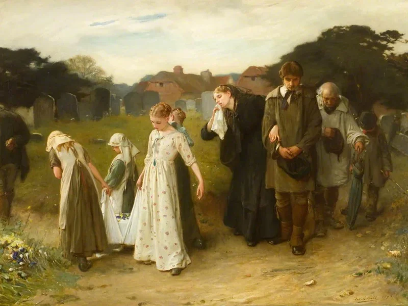 1845-Frank Holl - Il suo primogenito, cimitero di Horsham - Gallerie d'arte e musei di Dundee